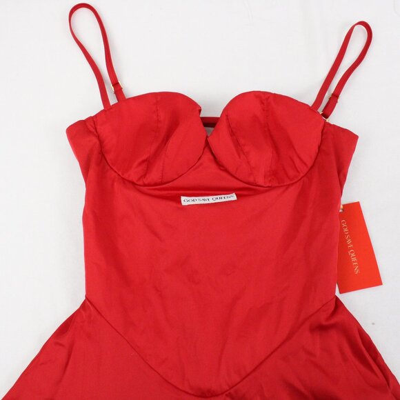 NWT God Save Queens Rendezvous Cherry Mini Dress with Underwire Size Large - Picture 4 of 14